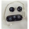 Image 1 : Dichoric Glass Snowflake Pendant and Earrings