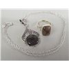 Image 1 : Chiastolite or Cross Stone Ring and Pendant