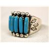 Image 3 : Sterling Turquoise Feather Design Ring