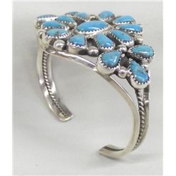 Navajo Sterling Bisbee Turquoise Bracelet - Platero