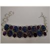 Image 1 : Titanium Peacock and Amethyst Druzy Bracelet