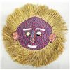 Image 1 : African Ivory Coast Beaded Mask with Straw Fringe