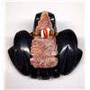 Image 2 : Zuni Carved Jet Frog Fetish - David Yazzie