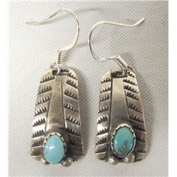 Vintage Navajo Sterling Silver Turquoise Earrings