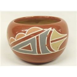 Santa Clara Pueblo Eagle Feather Polychrome Bowl