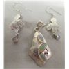 Image 2 : Ethiopian Opals on a Sterling Pendant and Earrings