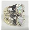 Image 1 : Jali Style Fire Opal on Sterling Ring