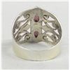 Image 2 : Jali Style Fire Opal on Sterling Ring