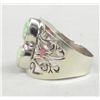 Image 3 : Jali Style Fire Opal on Sterling Ring