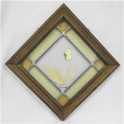 Wood Framed Stained Glass Hanging