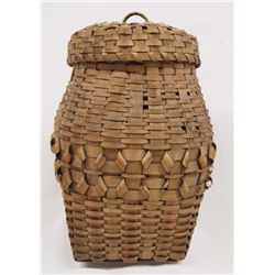 Vintage Native American Penobscot Lidded Basket