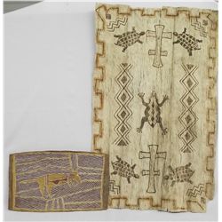 Pair of Tribal Pictorial Paintings on Bark