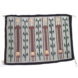 Navajo Four Yei Corn Stalk Wool Rug
