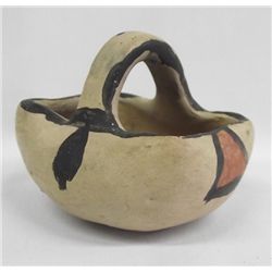 Vintage Santo Domingo Polychrome Handle Bowl