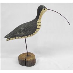Wooden Long Billed Curlew on Stand