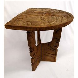 Tribal Tri Legged Wooden Table