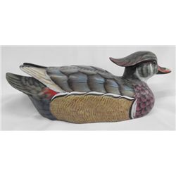Wood Duck Wooden Decoy Signed by Artist