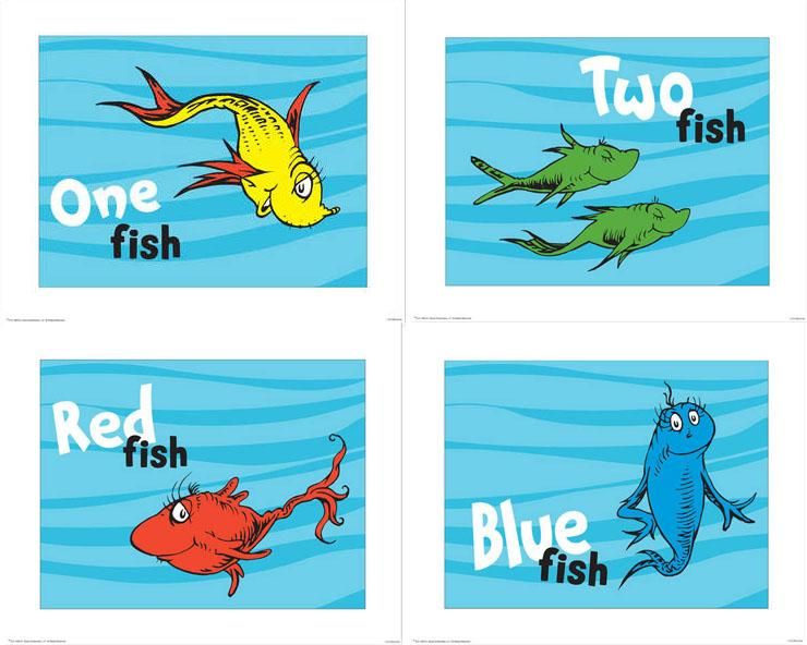 4 Dr Seuss Prints 1 Fish 2 Fish Red Fish Blue Fish 4 Dr Seuss Prints 1 Fish 2 Fish Red Fish Blue Fish