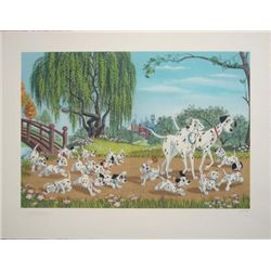 101 DALMATIANS Disney FAMILY OUTING LE Giclee Signed