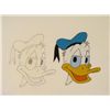 Image 2 : Head Shot Of Donald Duck Orig Animation Cel Drawing Art