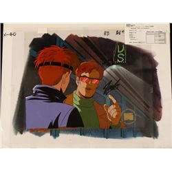 Orig Jean Grey X-Men Animation Cel Bkgd Signed Stan Lee