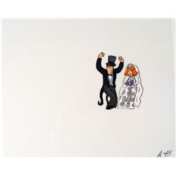 Bride and Groom Animation Cel Apologetic Original