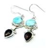 Image 1 : Larimar & Smokey Quartz Earrings