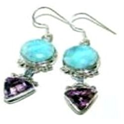 Larimar & Amethyst Earrings