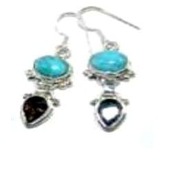 Pietercite & Peridot Earrings