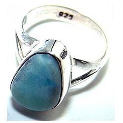 Silver and Larimar Ring