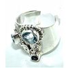 Image 1 : Silver and Blue Topaz & Amethyst Ring