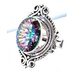 Silver and Mystic Topaz Ring