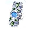 Image 1 : Silver and Fire Opal & Peridot Ring