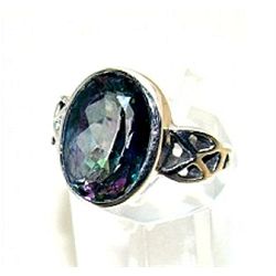 Silver and Mystic Topaz Ring