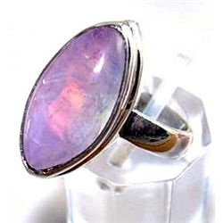 Silver and Rainbow Moonstone Ring