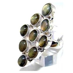 Silver and Labradorite Ring