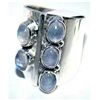 Image 1 : Silver and Rainbow Moonstone Ring