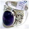 Image 1 : Silver and Amethyst Cabochon Ring