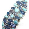 Image 1 : Larimar, Fire Opal & Biwa Pearl Bracelet