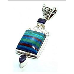 Amethyst & Rainbow Calscilica Pendant