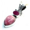 Image 1 : Rhodochrosite & Ruby Pendant