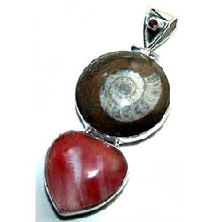 Ammonite & Onyx Pendant