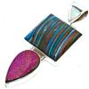Image 1 : Rainbow Caliscilica & Titanium Drusy Pendant