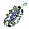 Image 1 : Biwa Pearl & Mixed Stones Pendant