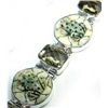 Image 1 : Carved Stone and Green Amethyst Bracelet