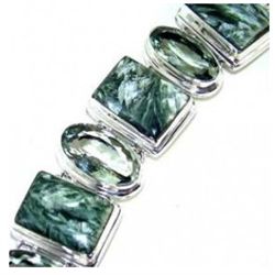 Serphinite and Green Amethyst Bracelet