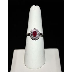 14K GOLD DIAMOND AND RUBY RING