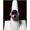 Image 1 : AMETHYST AND WHITE SAPPHIRE SILVER RING