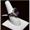 Image 3 : AMETHYST AND WHITE SAPPHIRE SILVER RING