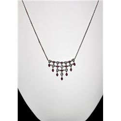 18K GOLD DIAMOND AND RUBY NECKLACE